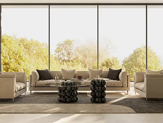 Italian modern leisure sofa 3d model