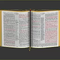 Open Book With Golden Edges And Text Pages On Dark Background