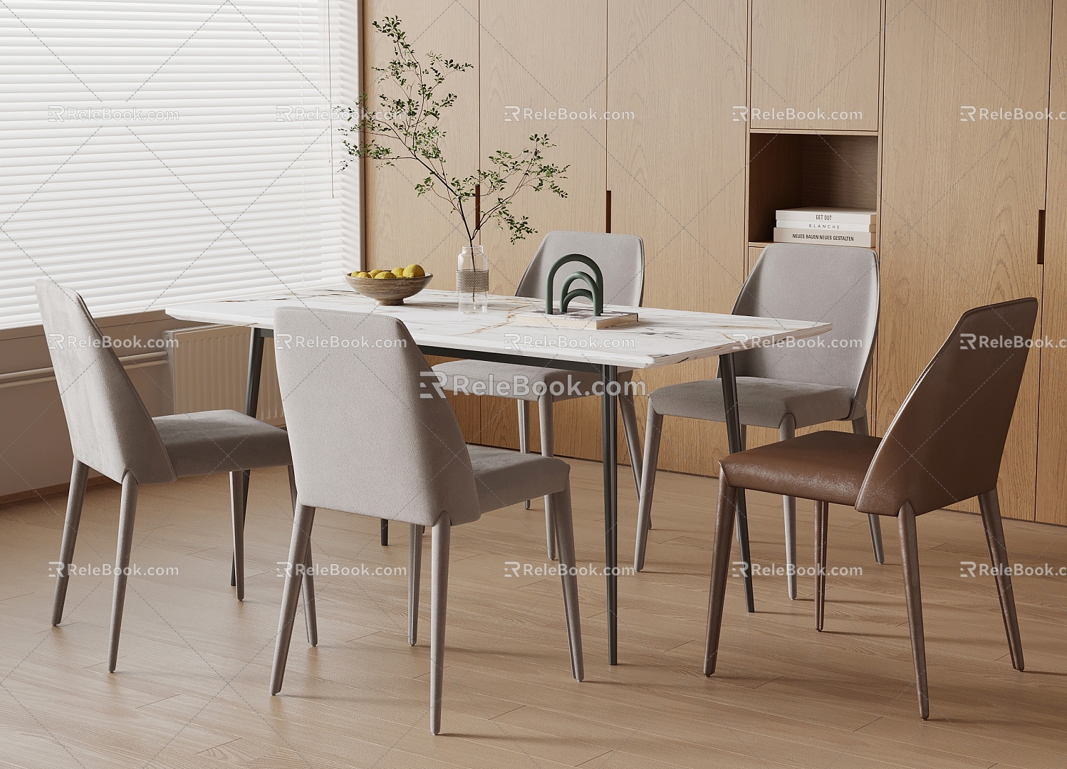 Dining table and chair combination model