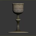 Elegant Metallic Silver Goblet With Tall Stem And Shiny Base For Daily Use