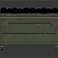 Rustic Green Wheeled Trash Bin With Black Lid For Household Supplies