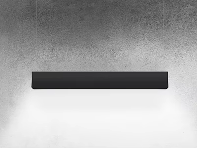 Sleek Modern Black Linear Pendant Light with Minimalist Design Hanging in Contemporary Dining Room 3d model