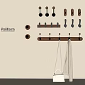 Poliform Wooden And Metal Wall Mounted Hooks For Home Hanging Items