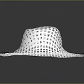 White Woven Straw Hat With Grid Pattern And Wide Brim For Daily Use