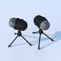 Black Tripod Base And Spherical Top Devices As Home Desktop Accessories 3d model