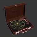 Red Suitcase Turntable Open With Classic Interior And Black Platter