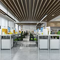 Modern public office area 3d model