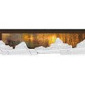 Chinese Style Feature Wall With Landscape Painting And Soft Lighting Design