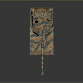 Military Combat Tank With Brown Blue Camouflage Pattern And Armored Turret