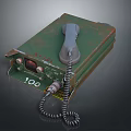 Old Green Vintage Telephone With Handset Classic Design And 100 Marking