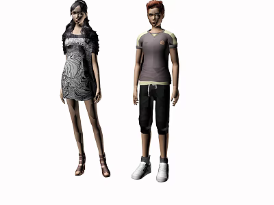 Modern double figure 3d model