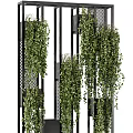 Modern Potted Plants Vertical Garden Design With Black Metal Frame And Green Drooping Vines