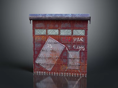 industrial door industrial entrance industrial metal door metal industrial door steel gate big iron gate 3d model
