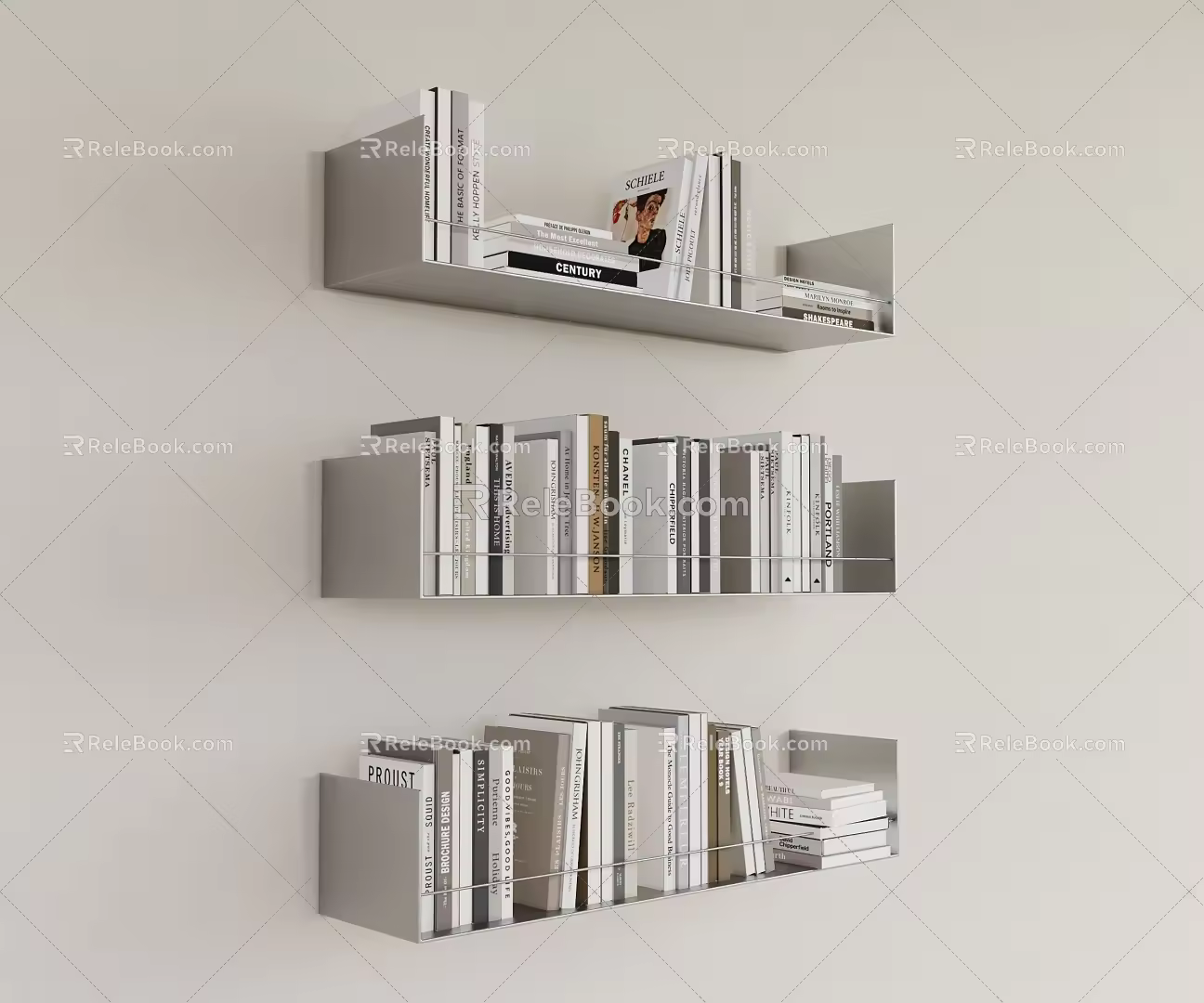 Modern Bookshelf Wall Hanging Bookshelf Laminated Bookshelf 3d model