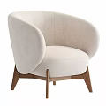 Modern Minimalist Olive Green Upholstered Accent Chair With Curved Backrest And Wooden Legs