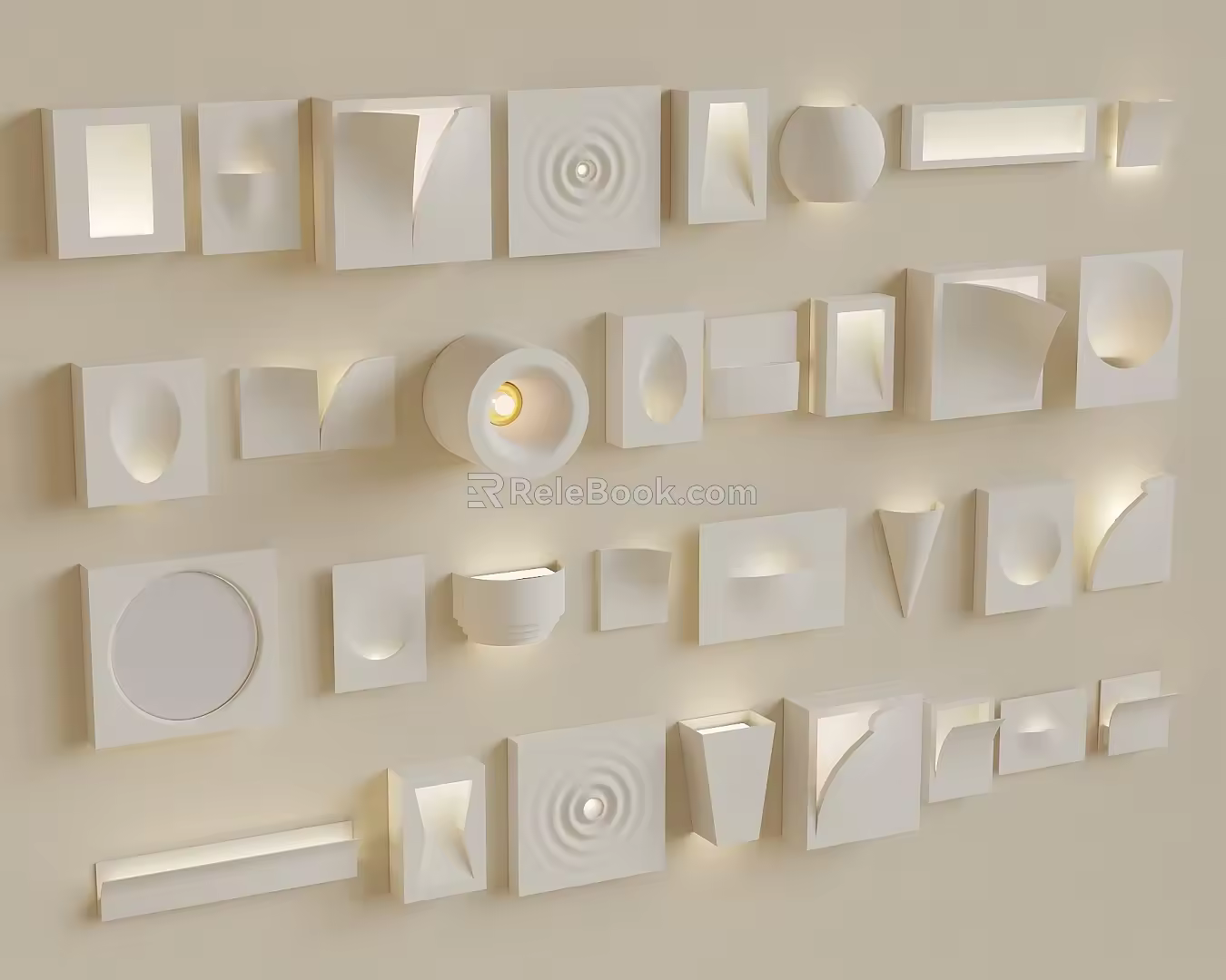 Modern gypsum lamp gypsum wall lamp embedded gypsum lamp 3d model