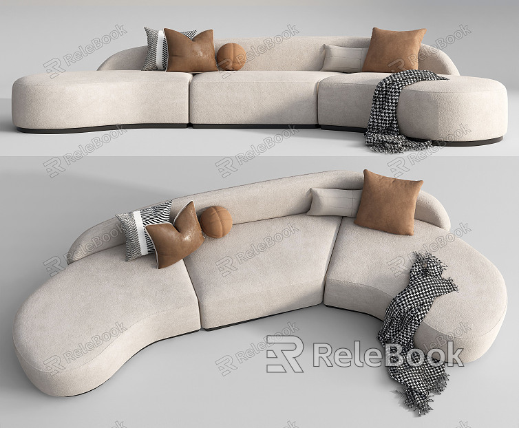 Modern Multiplayer Sofa Multiplayer Curved Sofa model