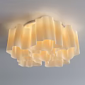 Elegant Modern Ceiling Light With White Wave Shade And Warm Glow 3d model