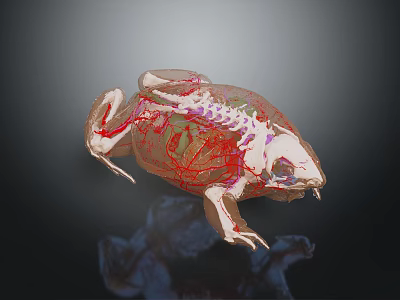 Educational Reptile Anatomical Model With Transparent View Of Internal Organs And Skeleton 3d model