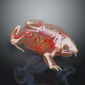 Educational Reptile Anatomical Model With Transparent View Of Internal Organs And Skeleton