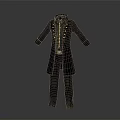 Classic Formal Long Coat And Trousers Set With Button Details And Tailored Design