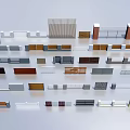 Modern Feature Wall Design With Various Material Panels And Slatted Patterns 3d model