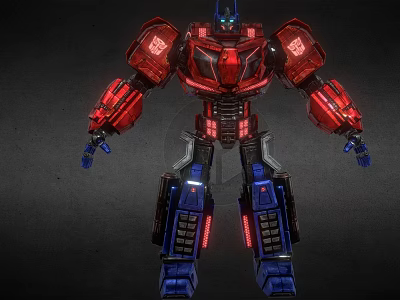Electric Toy Robot with Red and Blue Design Light-up Parts and Transformable Features 3d model