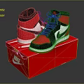 Nike High Top Shoes Red Black White Classic Design With Red Box