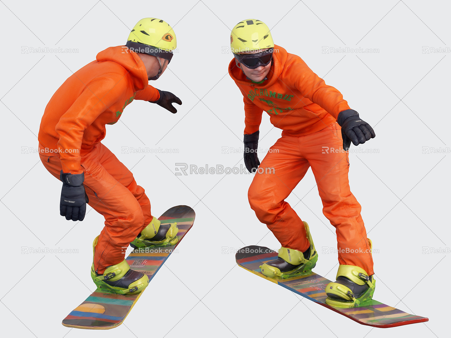 Modern man skier 3d model