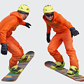 Modern man skier 3d model