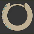 Gold Tone Hoop Earrings Adorned With Turquoise Stones And Delicate Details