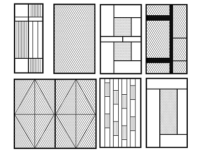 Creative Interior Partition Design With Various Geometric Patterns Stripes And Grids 3d model