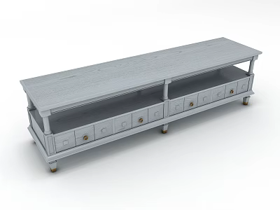 Light Gray Modern TV Stand With Multiple Drawers And Storage Design 3d model