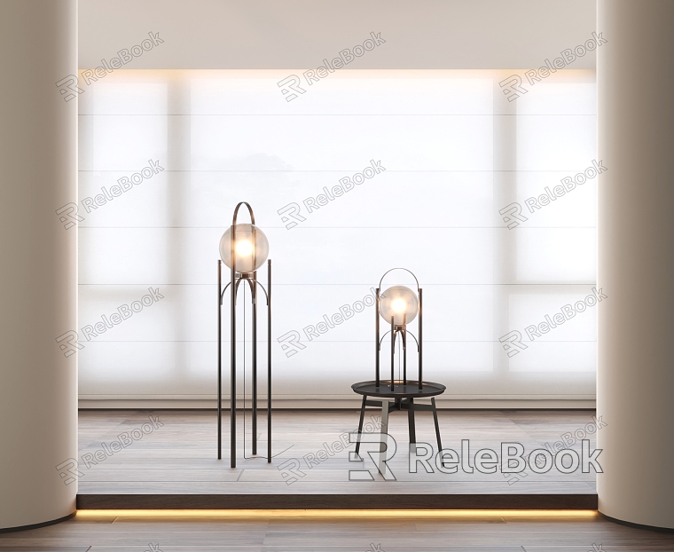 Modern lighting combination table lamp floor lamp curtain model