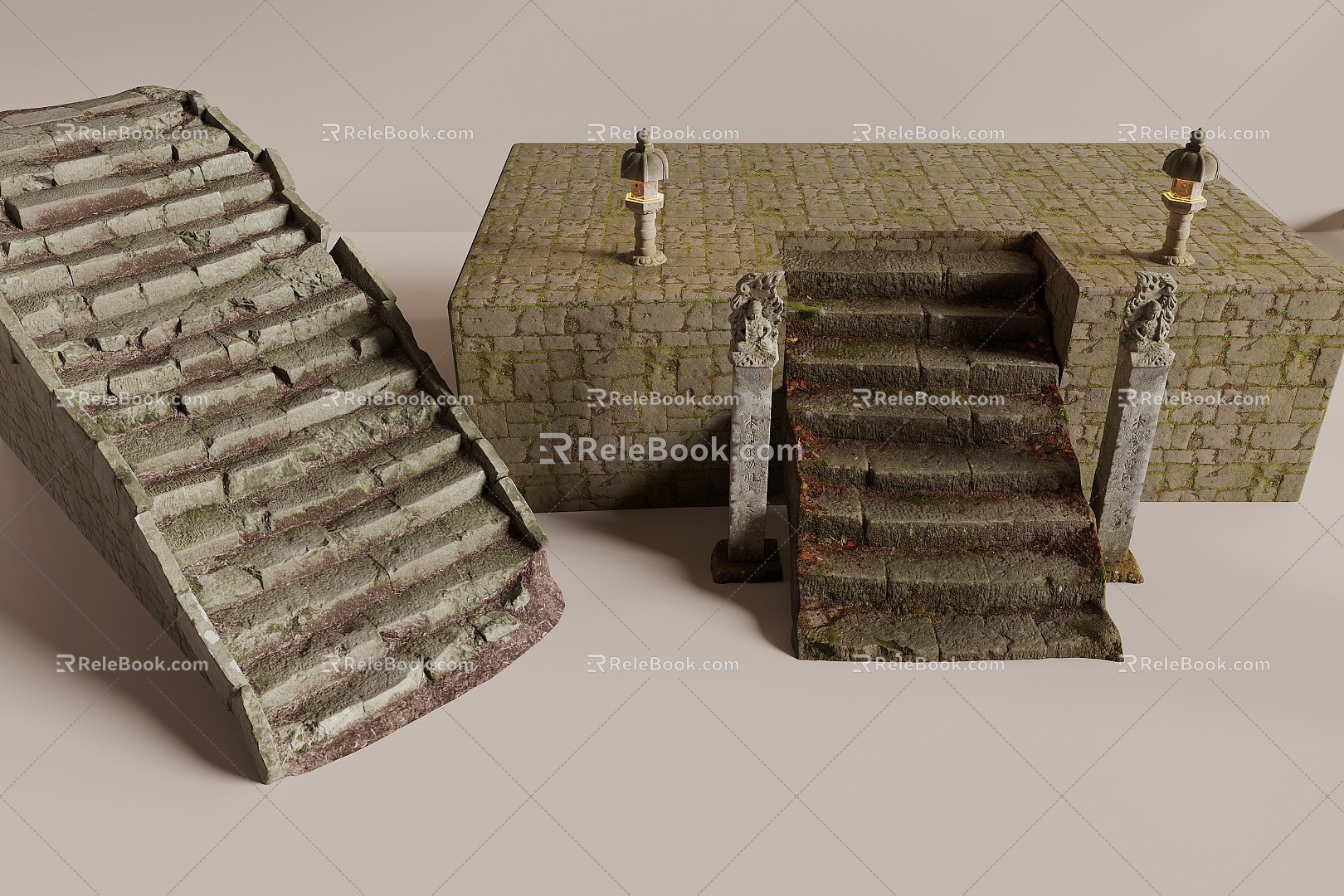 Steps Stone Steps Stone Steps 3d model