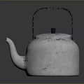 Silver Metal Kettle With Black Handle And Retro Design For Daily Home Use