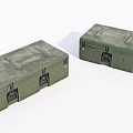 Two Green Heavy Duty Storage Boxes With Metal Latches And Durable Surface 3d model
