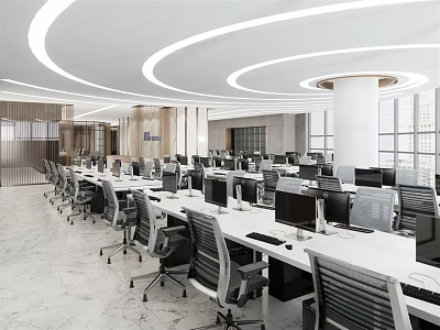 modern public office area office 3d model