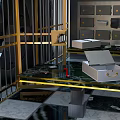 Security Storage Equipment Featuring Metal Bars Marble Table Open Boxes And Locked Cabinets 3d model