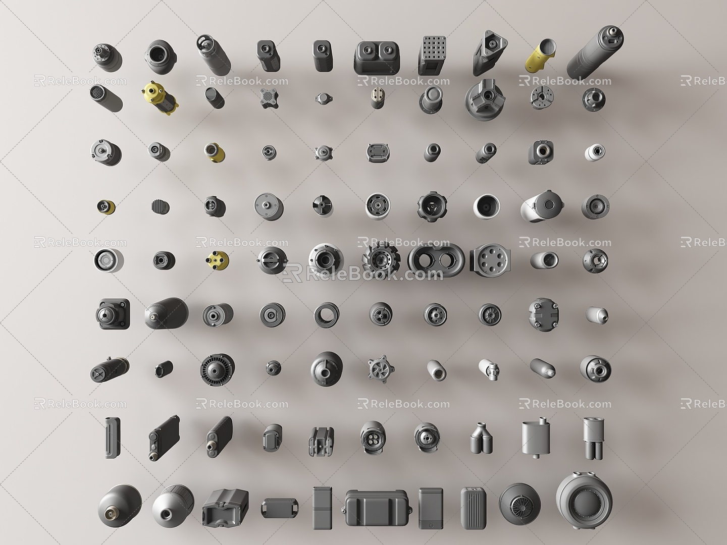 Modern mechanical parts and equipment 3d model