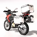 Red and Black Adventure Motorcycle With Side Cases and Storage Compartments