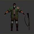 Ranger Ronin Swordsman Martial Arts Hunter Ancient Hunter Hero Assassin Killer Tramp 3d model