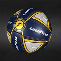 Goodyear Brand Blue Yellow White Striped Soccer Ball With Logo Design
