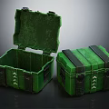 Green Hard Storage Cases One Open and One Closed With Black Straps and Durable Design