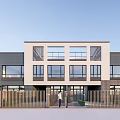 Modern Office Building Simple Three-storey Small Office Building 3d model