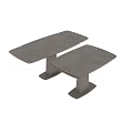 Sleek Modern Table With Smooth Rectangular Top And Single Pedestal Base