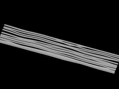 White Slender Strips Arranged On Black Background For Crafts Or Decorations 3d model
