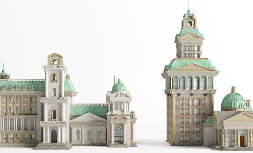 European-style castle 3d model