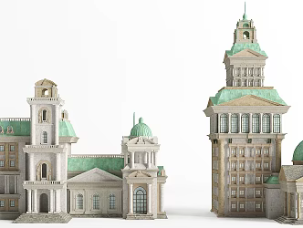 European-style castle 3d model
