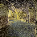 Indoor Arched Interior With Red Brick Walls Graffiti And Natural Light